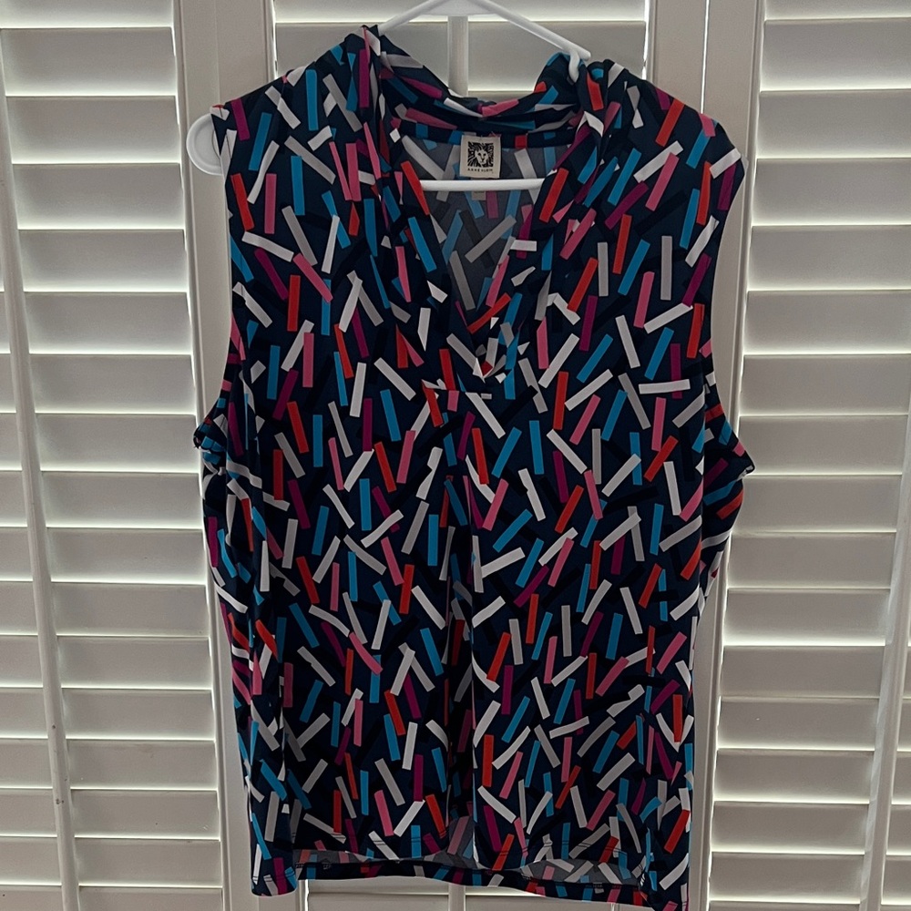 Anne Klein Vibrant Patterned Sleeveless Top